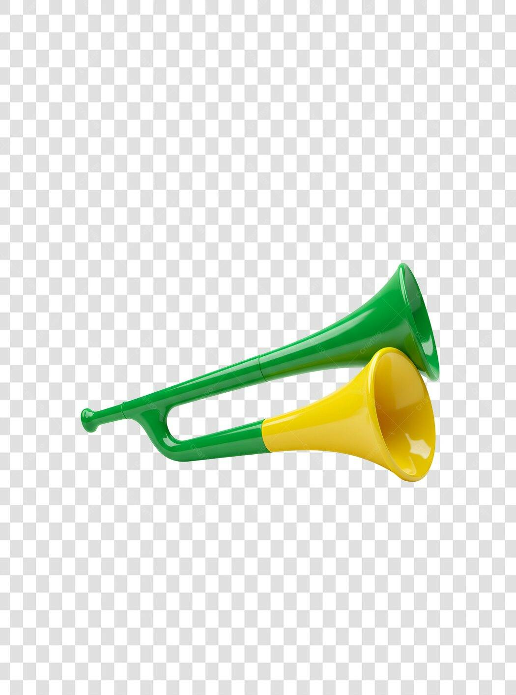 Icone de Vuvuzela Verde e Amarela PNG com fundo transparente