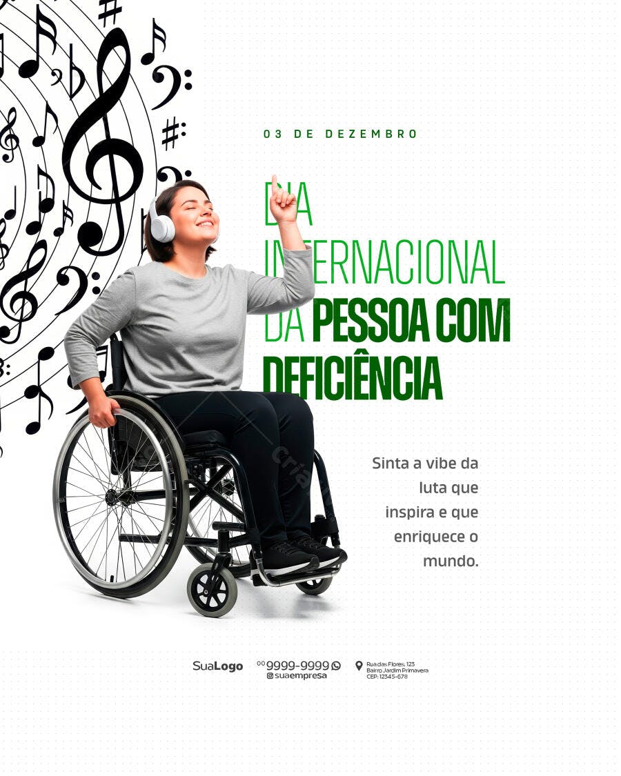 Flyer Dia Internacional Pessoa com Deficiência PSD Editável