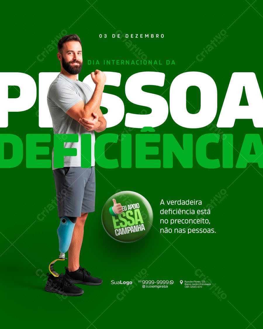 Flyer Dia Internacional da Pessoa com Deficiência PSD Editável