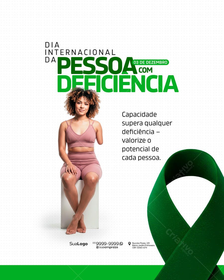 Flyer Dia Internacional da Pessoa com Deficiência PSD Editável