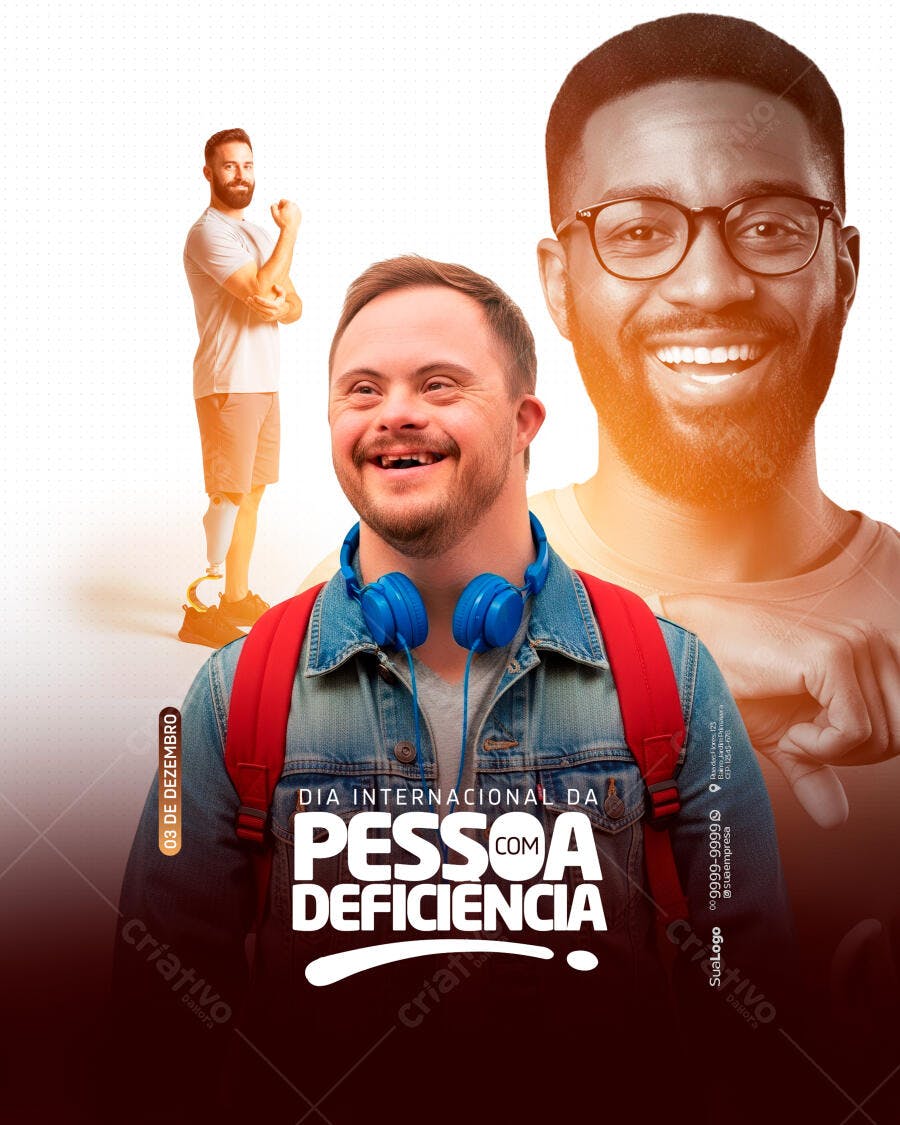 Flyer Dia Internacional da Pessoa com Deficiência PSD Editável