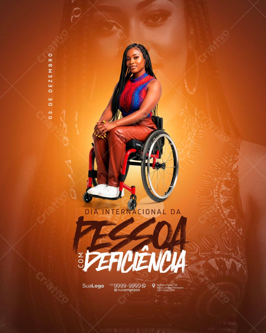 Flyer Dia Internacional da Pessoa com Deficiência PSD Editável