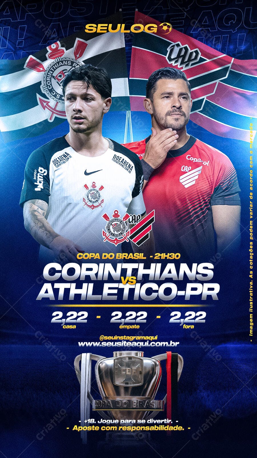 Flyer Copa do Brasil Corinthians x Athletico-PR PSD Editável