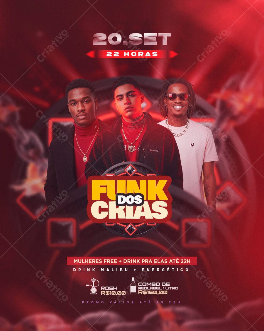 Flyer Festa Funk dos Crias PSD Editável