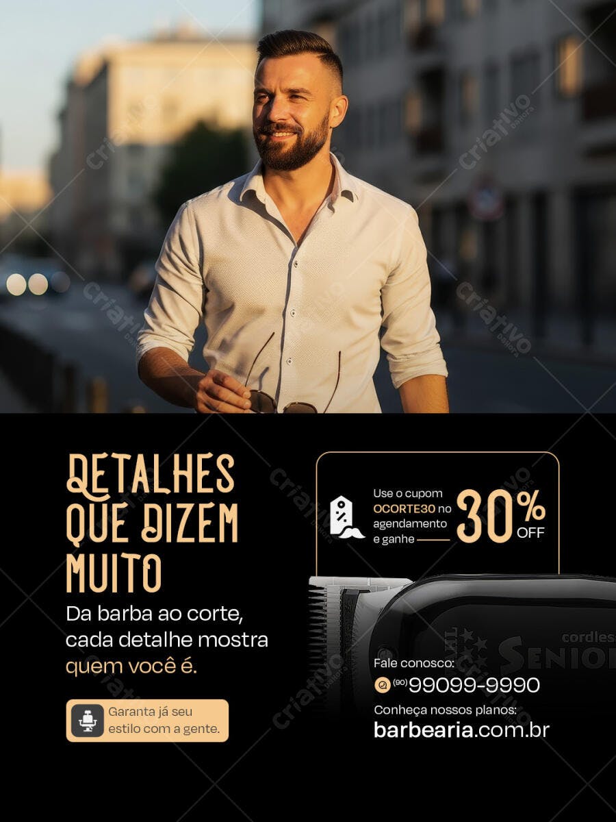 Flyer Barbearia PSD Editável