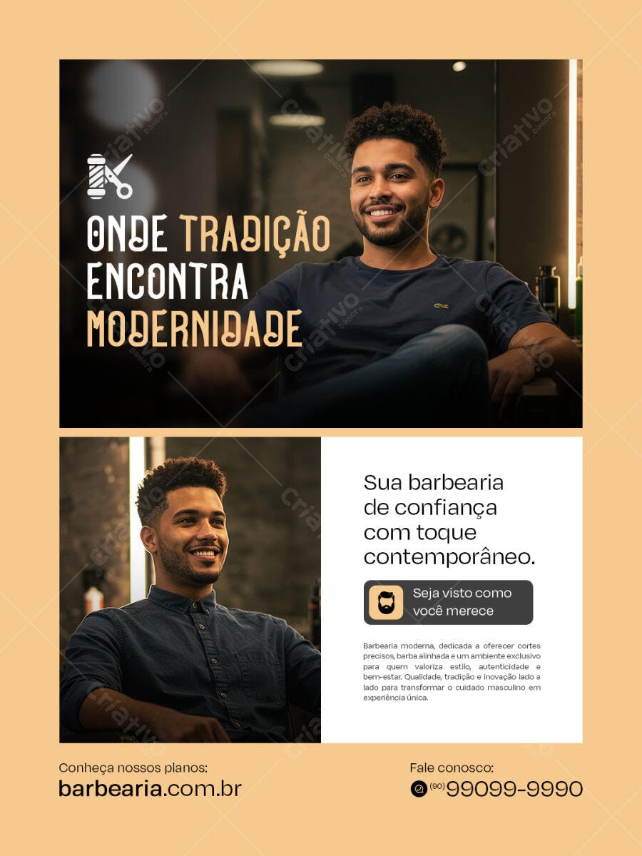 Post para Barbearia PSD Editável