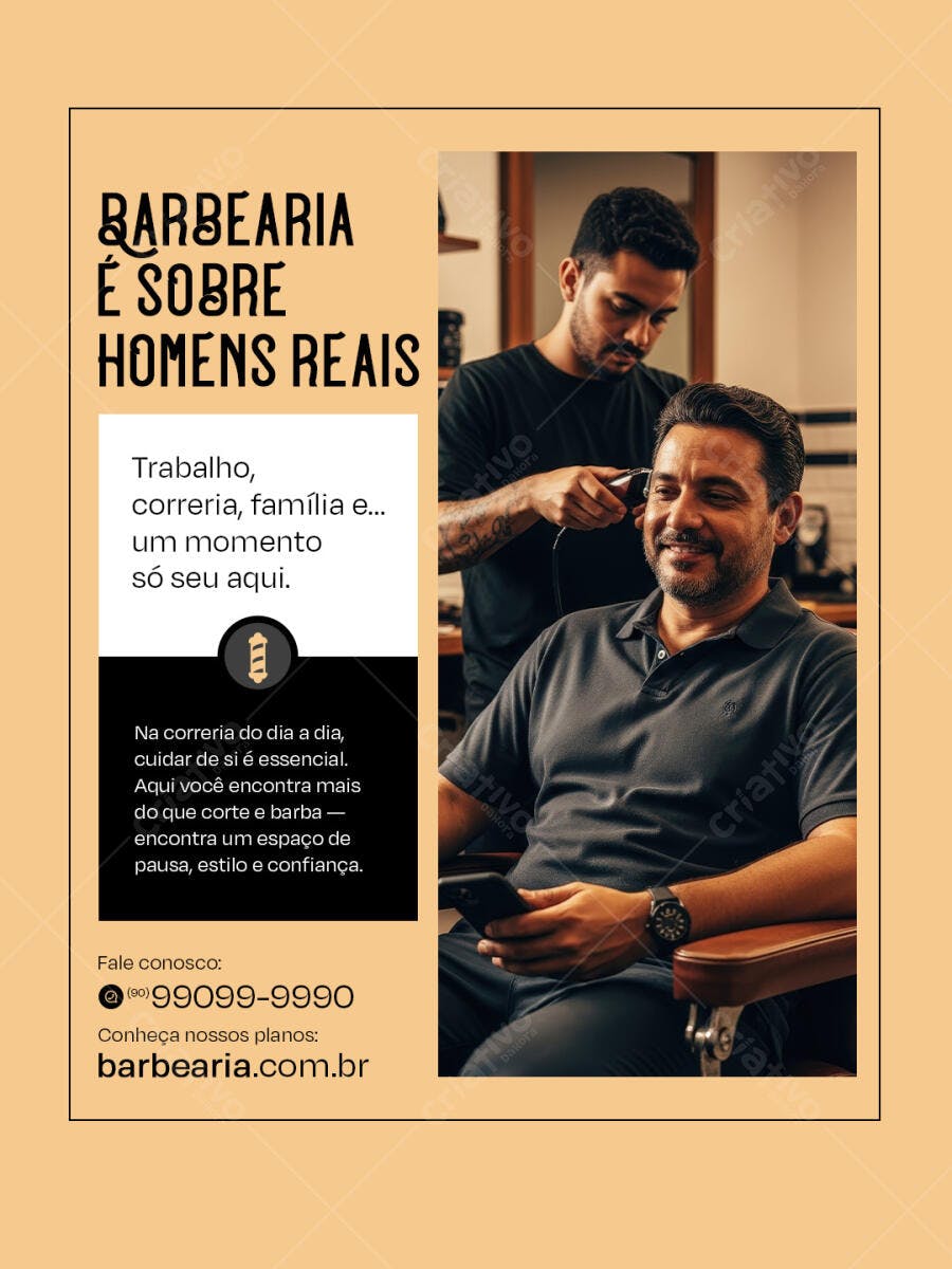 Post para Barbearia PSD Editável