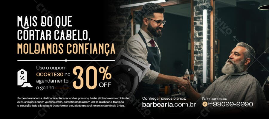 Banner Barbearia Masculina PSD Editável