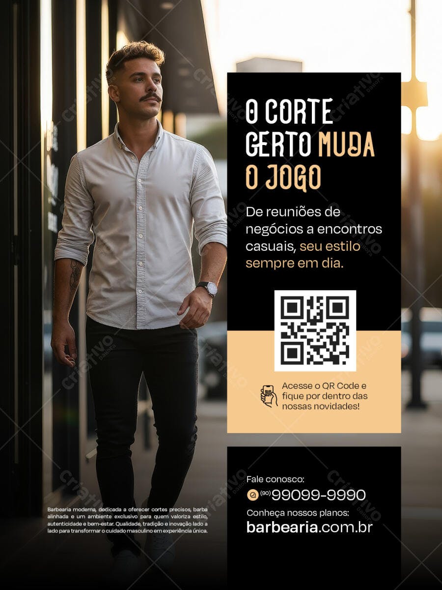 Flyer para Barbearia PSD Editável
