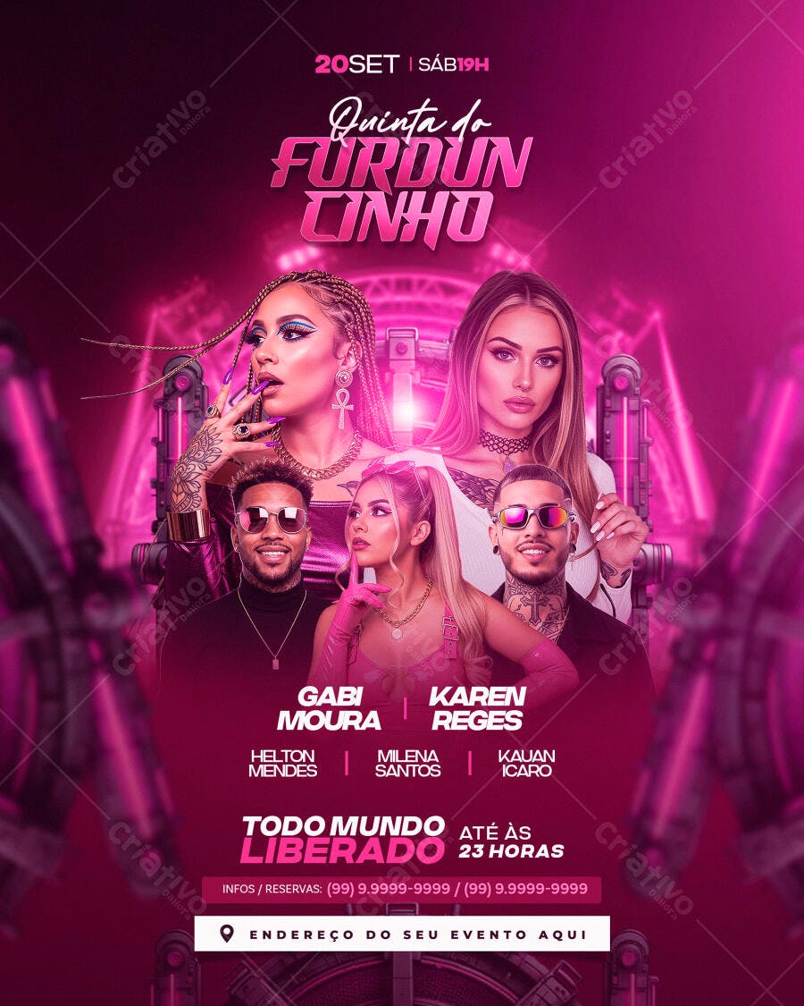 Flyer Festa Quinta do Furdunzinho PSD Editável