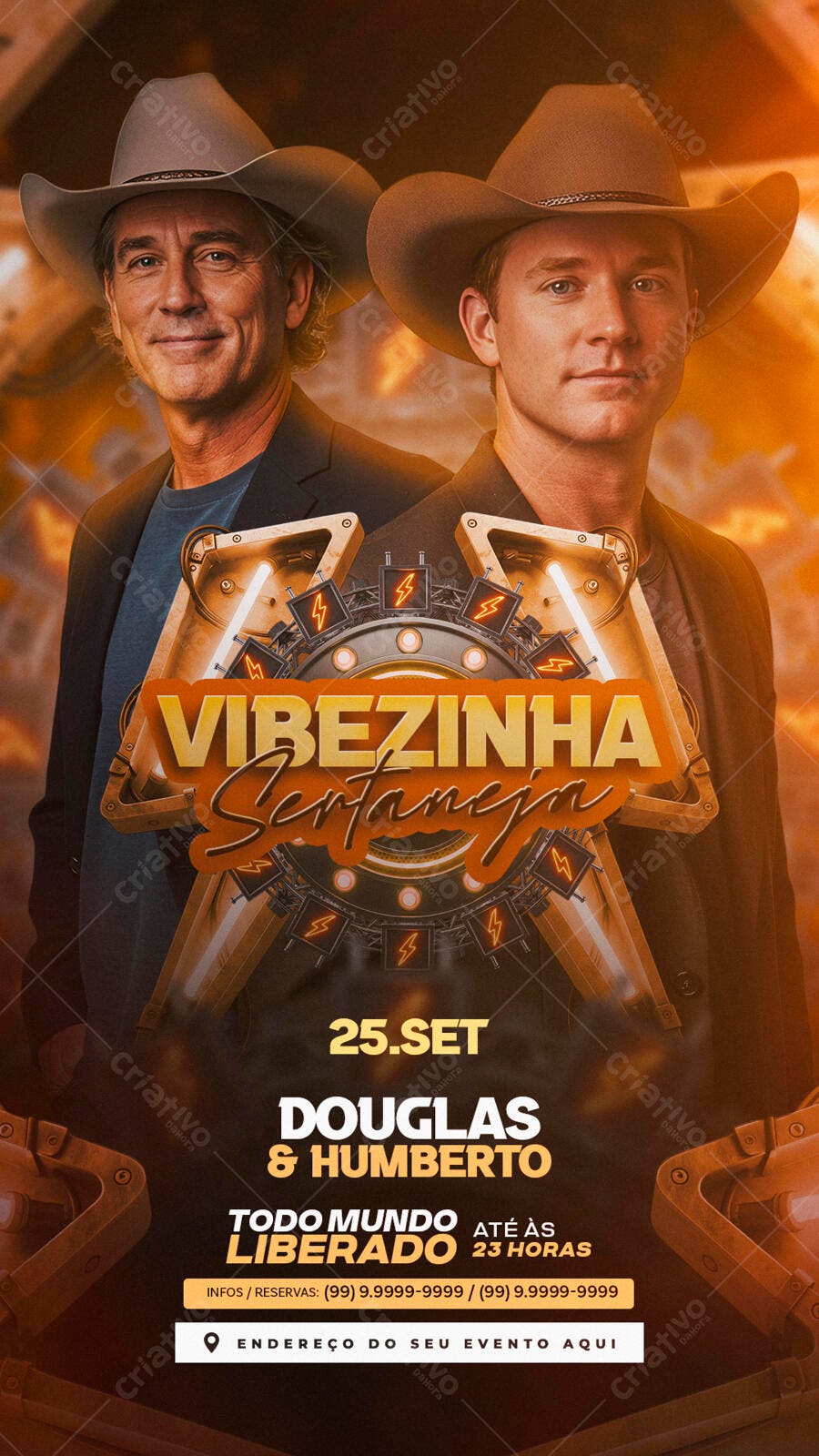 Flyer para Show Sertanejo com Douglas & Humberto PSD Editável