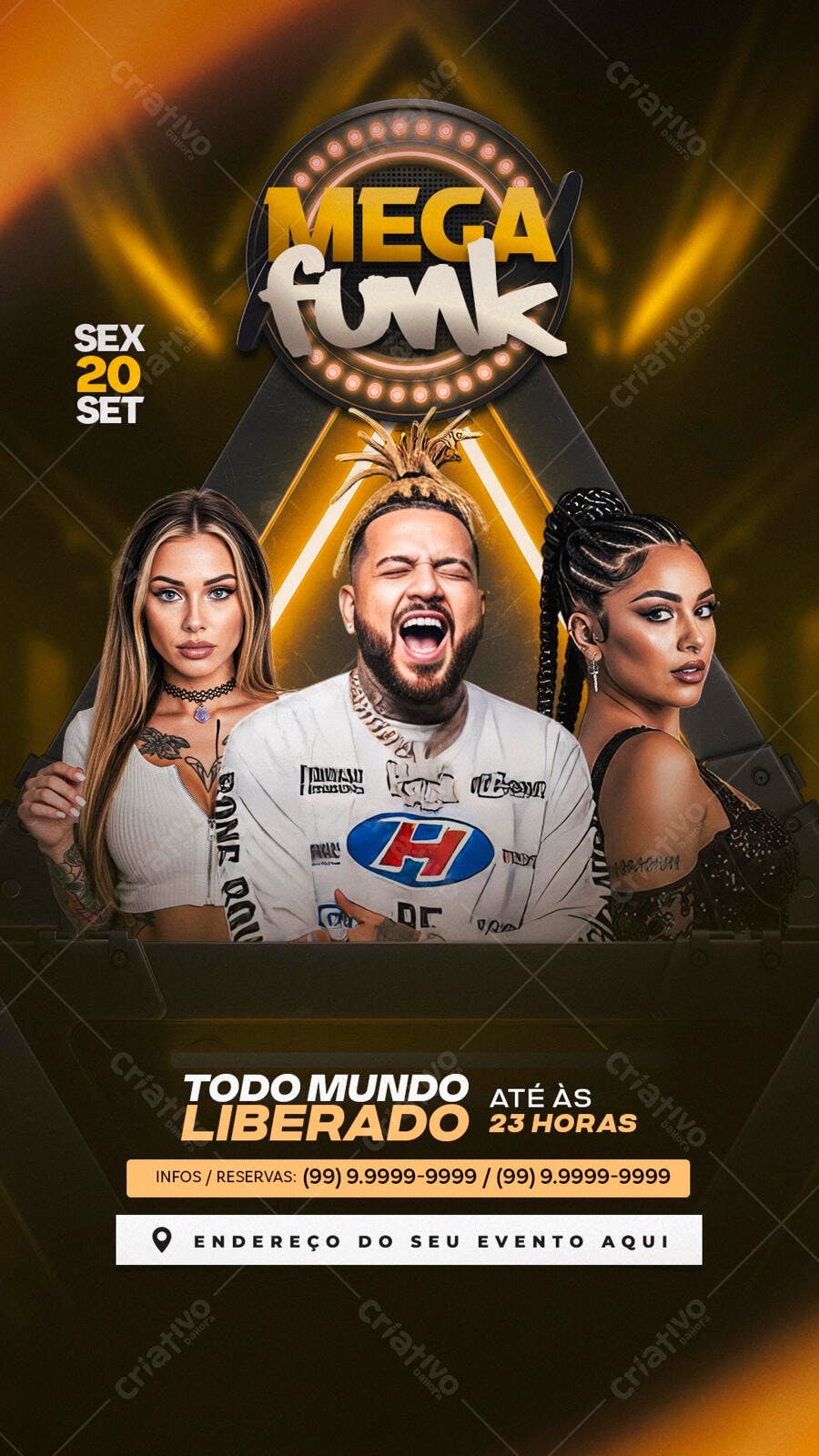 Flyer Festa Mega Funk PSD Editável