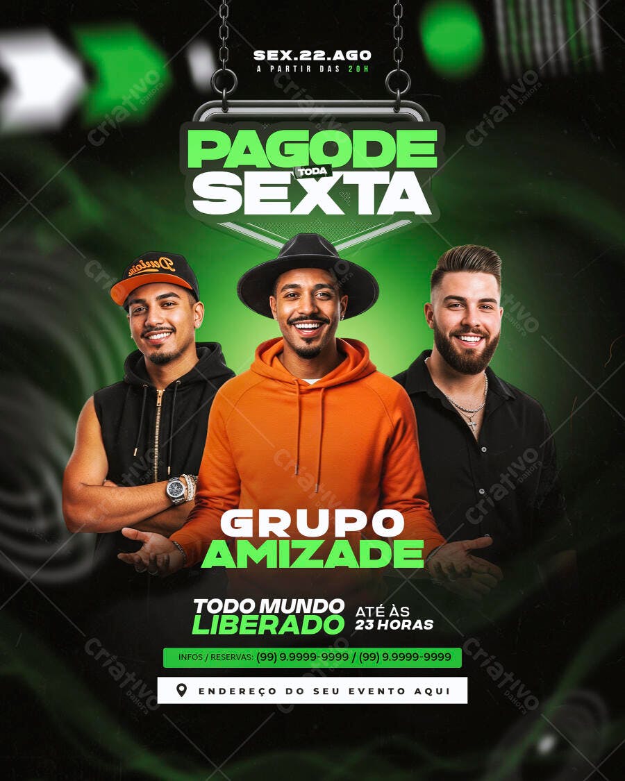 Flyer Pagode Toda Sexta PSD Editável
