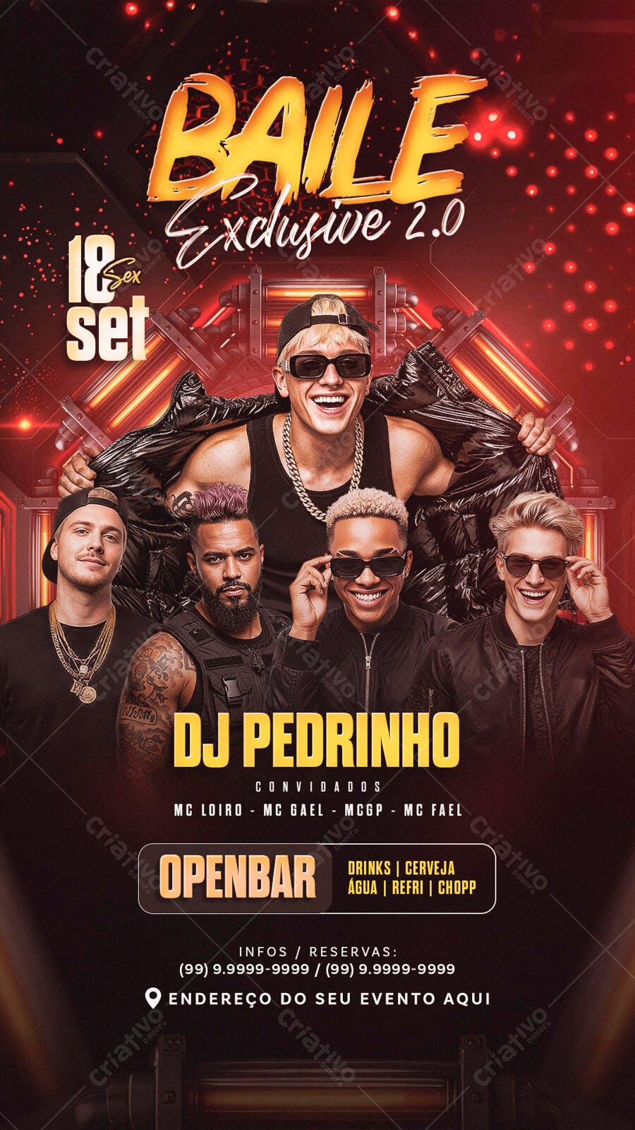Flyer Baile Exclusivo 2.0 DJ Pedrinho PSD Editável