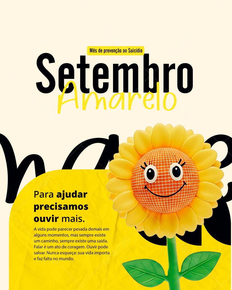 Flyer Setembro Amarelo PSD Editável