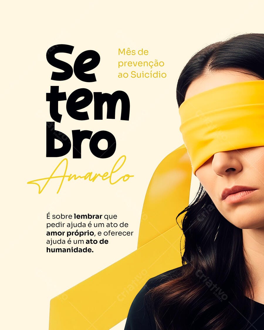 Post para Setembro Amarelo PSD Editável