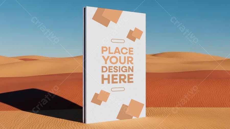 Mockup de Livro em Cenário Desértico