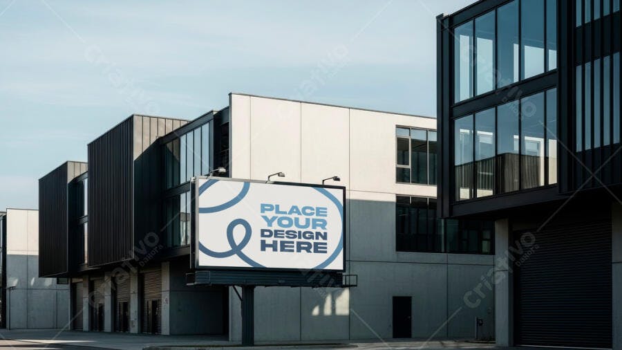 Mockup Outdoor: Outdoor Billboard Moderno em Cidade