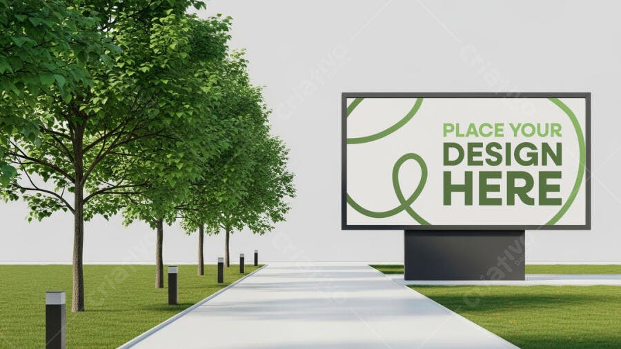 Mockup Outdoor: Painel Publicitário em Ambiente Moderno