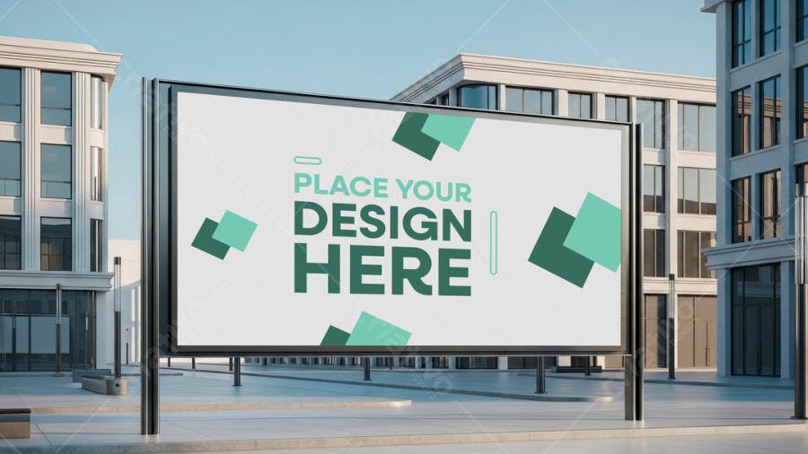 Mockup de Outdoor em Ambiente Urbano Moderno