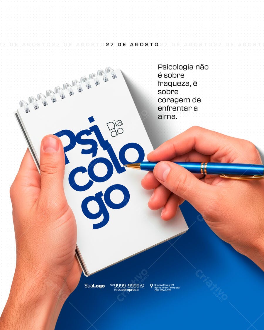 Post para o Dia do Psicólogo PSD Editável