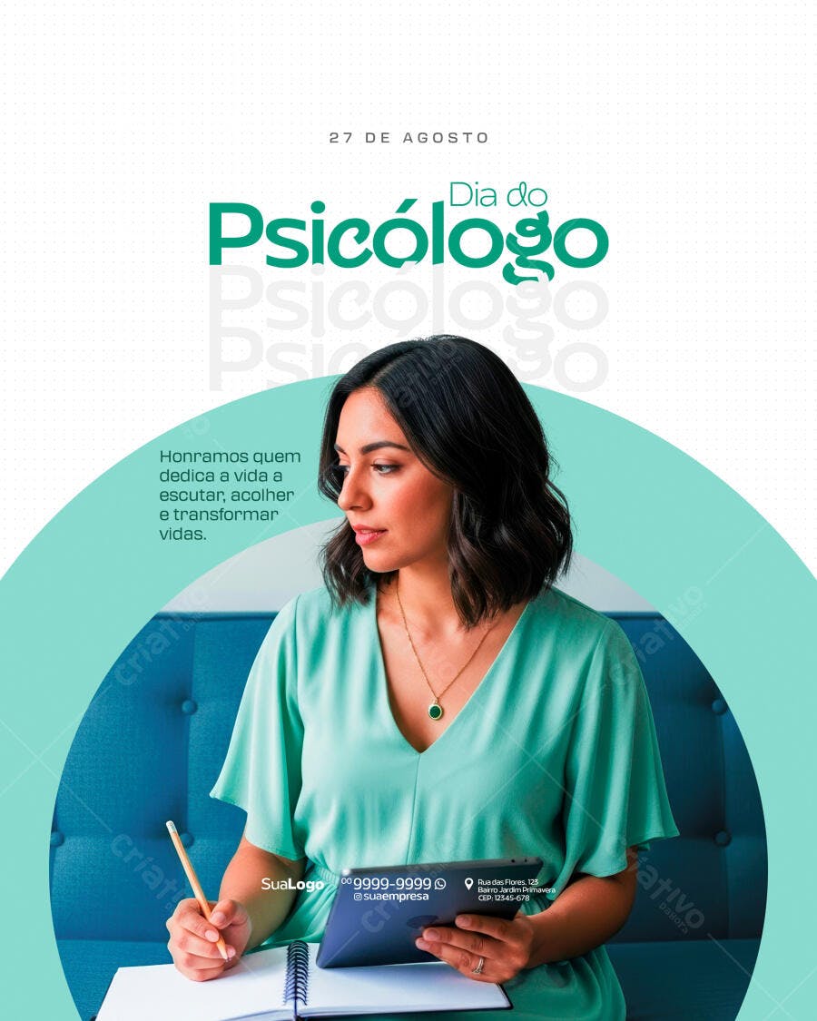 Post para o Dia do Psicólogo PSD Editável