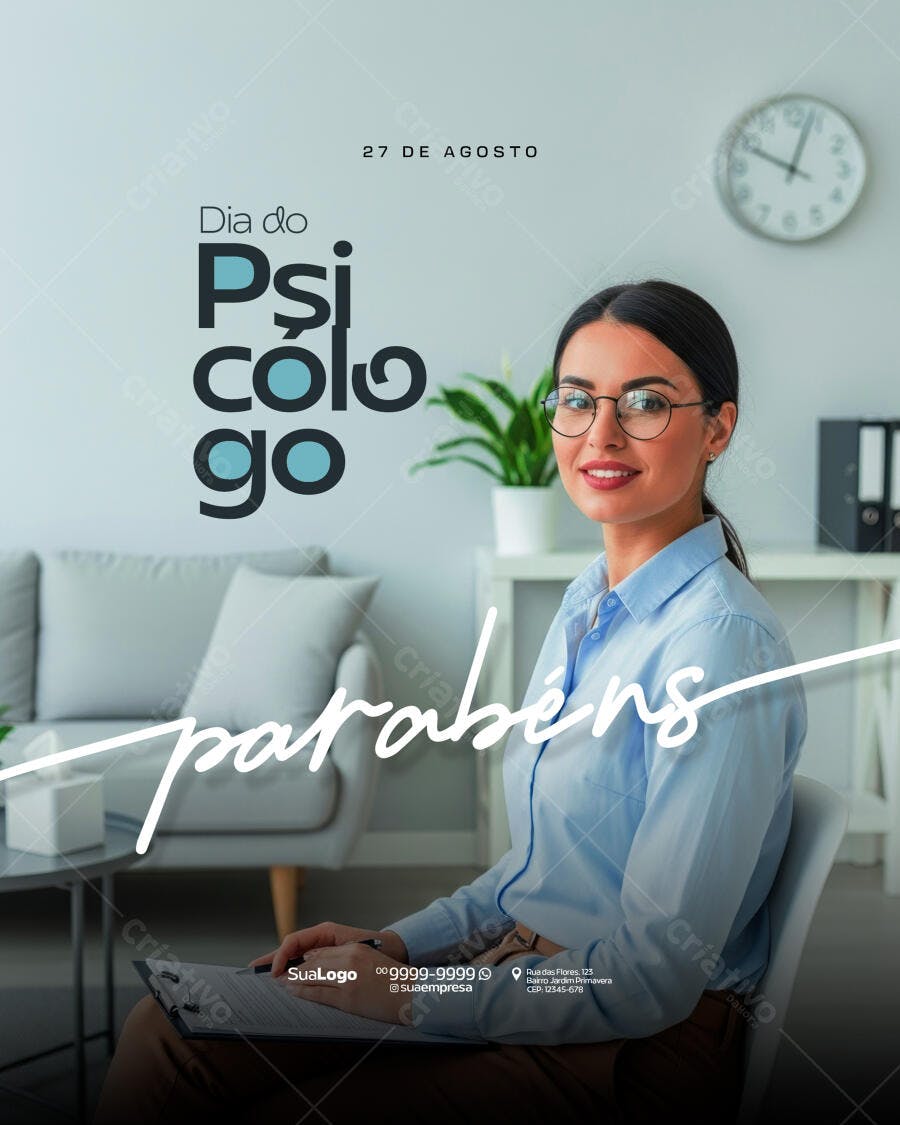 Flyer Dia do Psicólogo PSD Editável