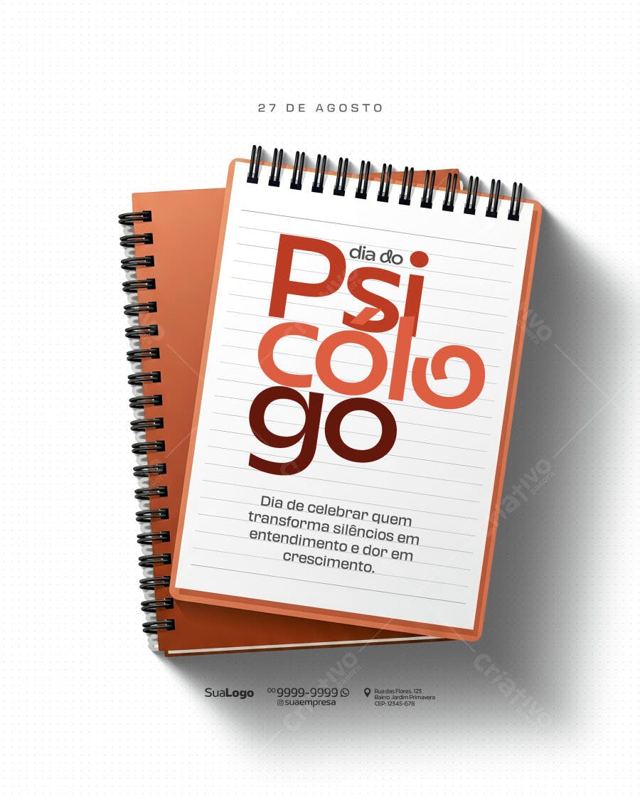 Flyer Dia do Psicólogo PSD Editável