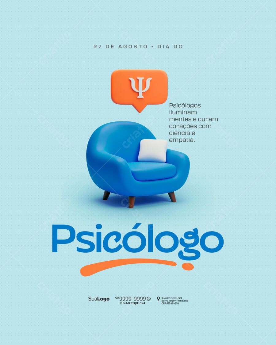 Flyer Dia do Psicólogo PSD Editável