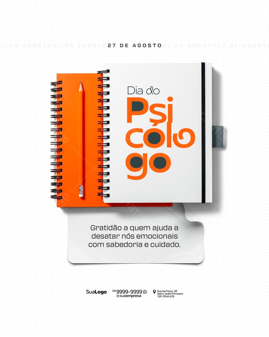 Post para Dia do Psicólogo PSD Editável