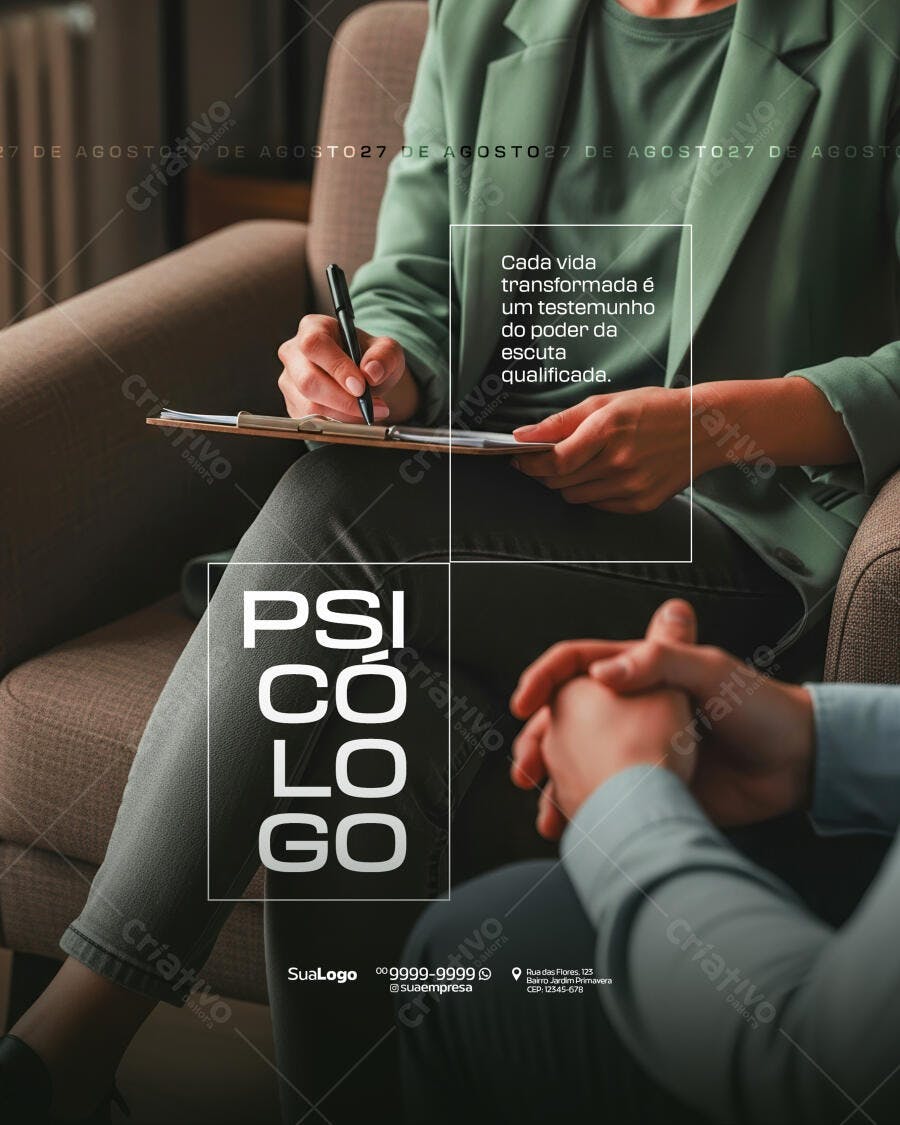 Flyer para Psicólogo PSD Editável