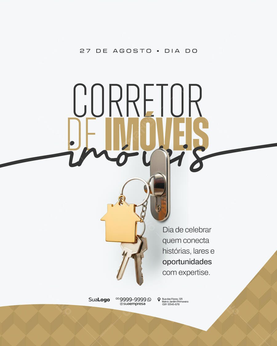 Flyer Dia do Corretor de Imóveis PSD Editável