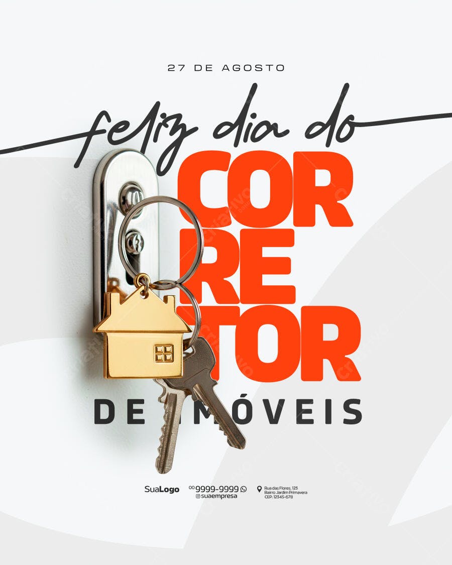 Flyer Dia do Corretor de Imóveis PSD Editável
