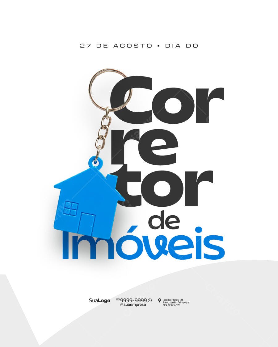 Flyer Dia do Corretor de Imóveis PSD Editável