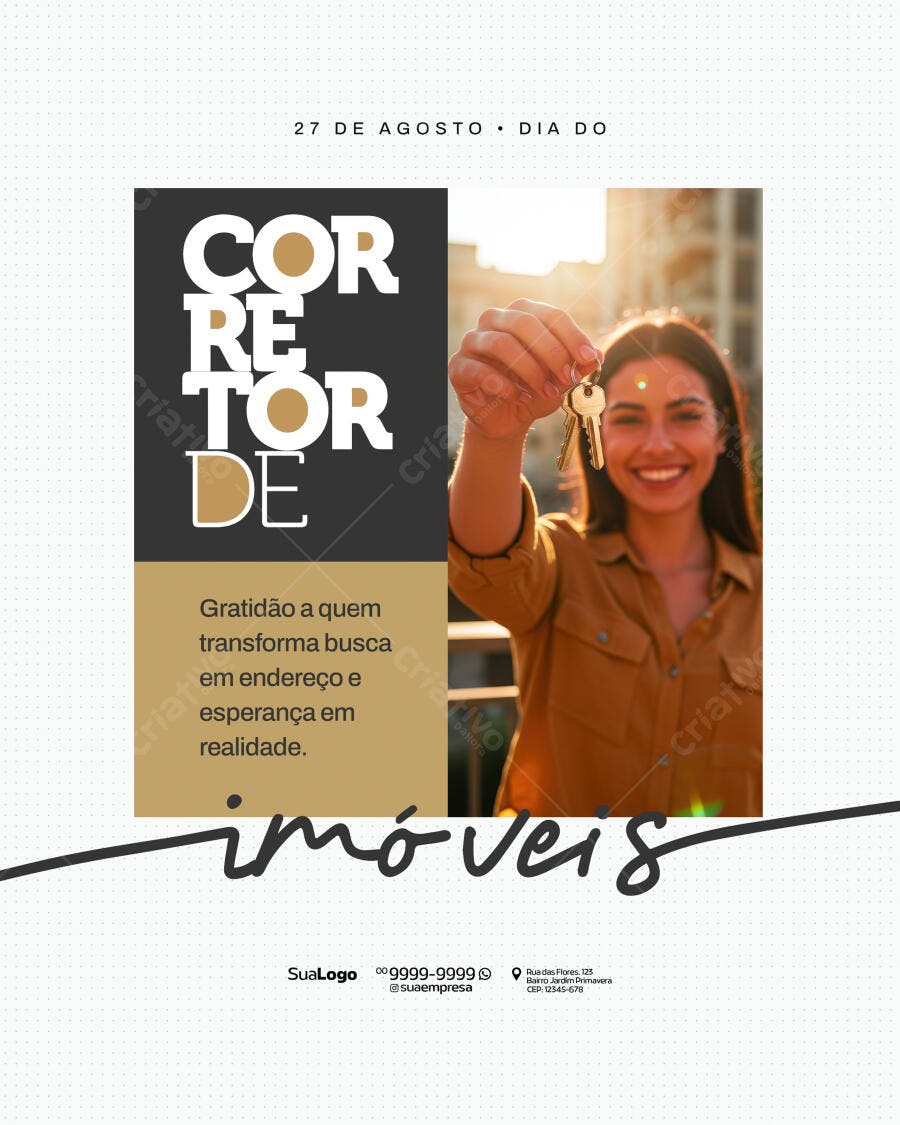 Postagem Dia do Corretor de Imóveis PSD Editável