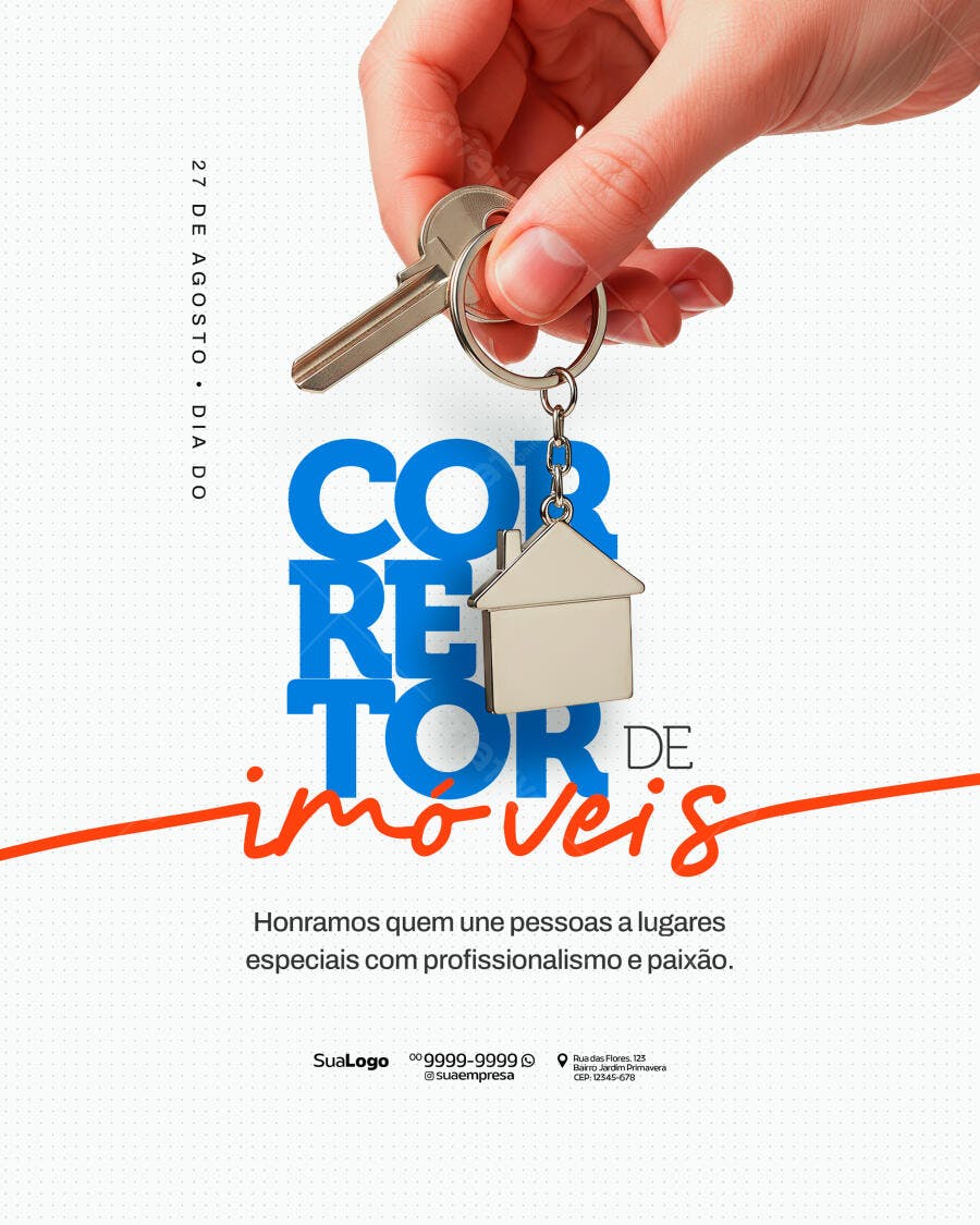 Flyer Dia do Corretor de Imóveis PSD Editável
