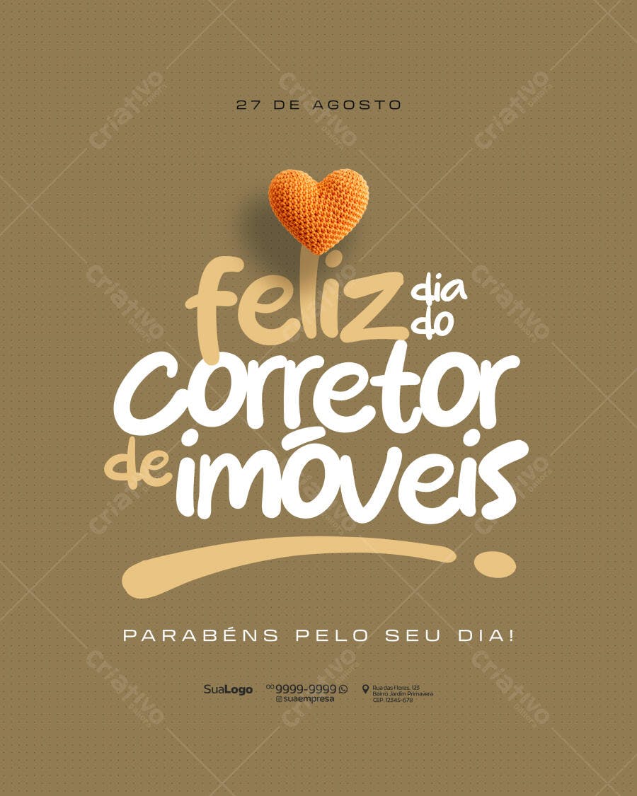 Flyer Dia do Corretor de Imóveis PSD Editável