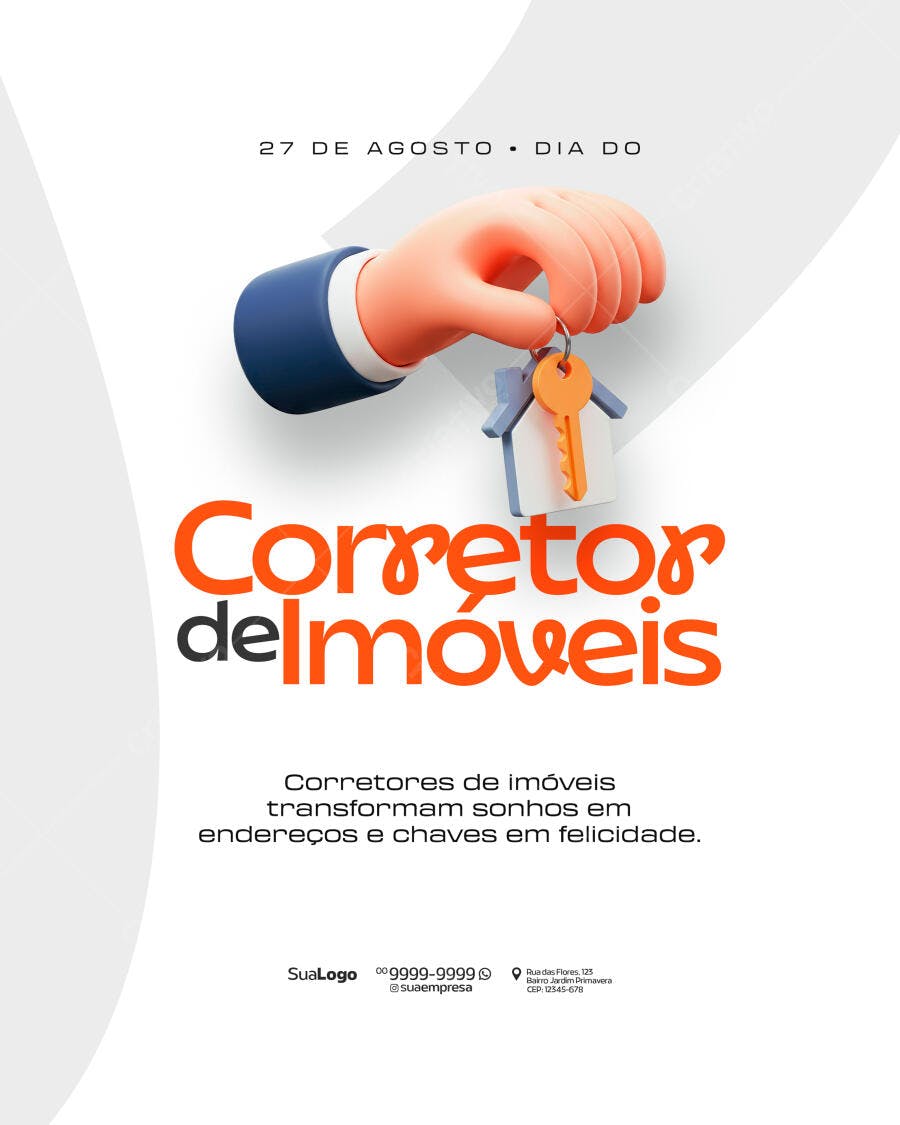 Flyer Dia do Corretor de Imóveis PSD Editável