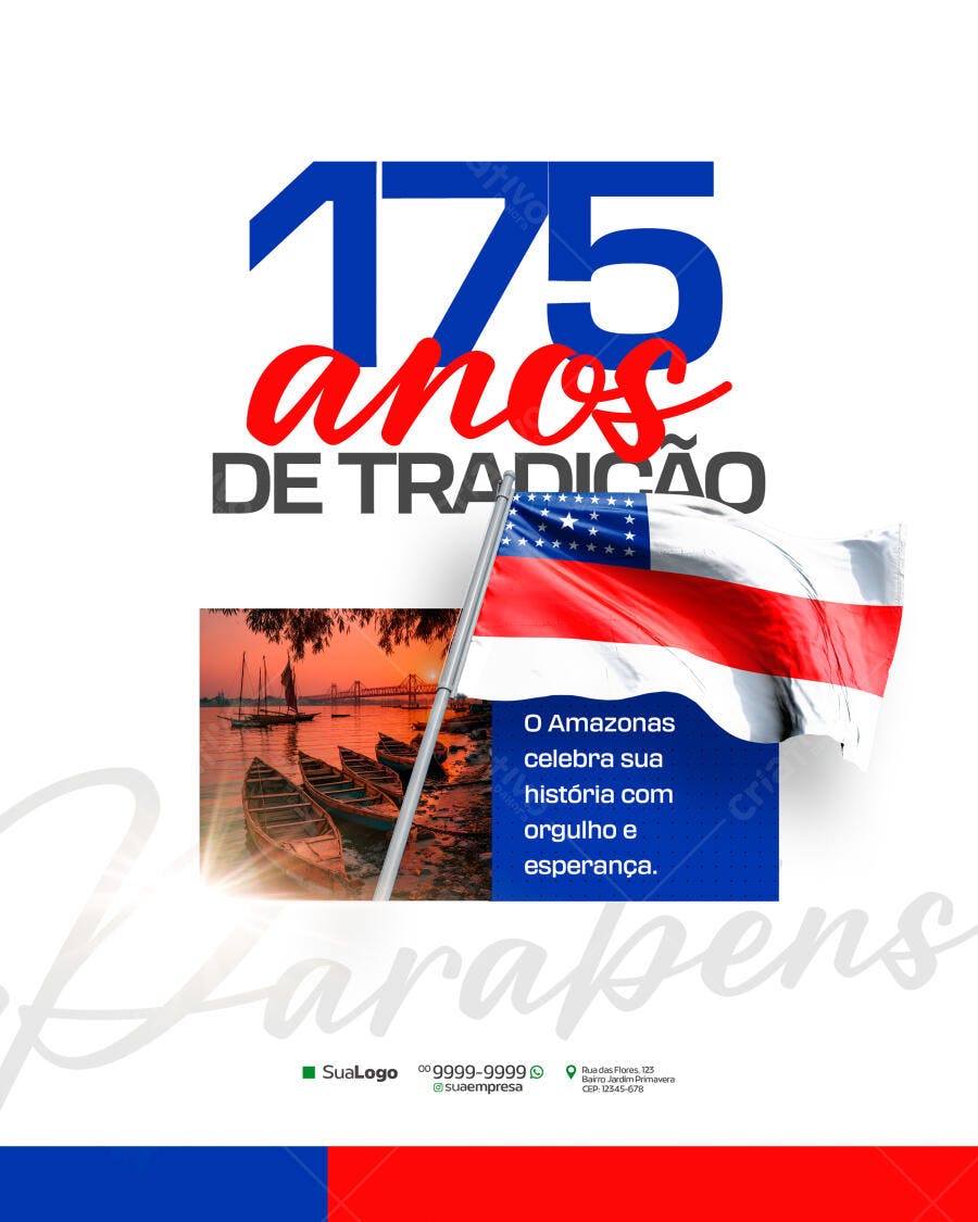Flyer 175 Anos de Tradição PSD Editável