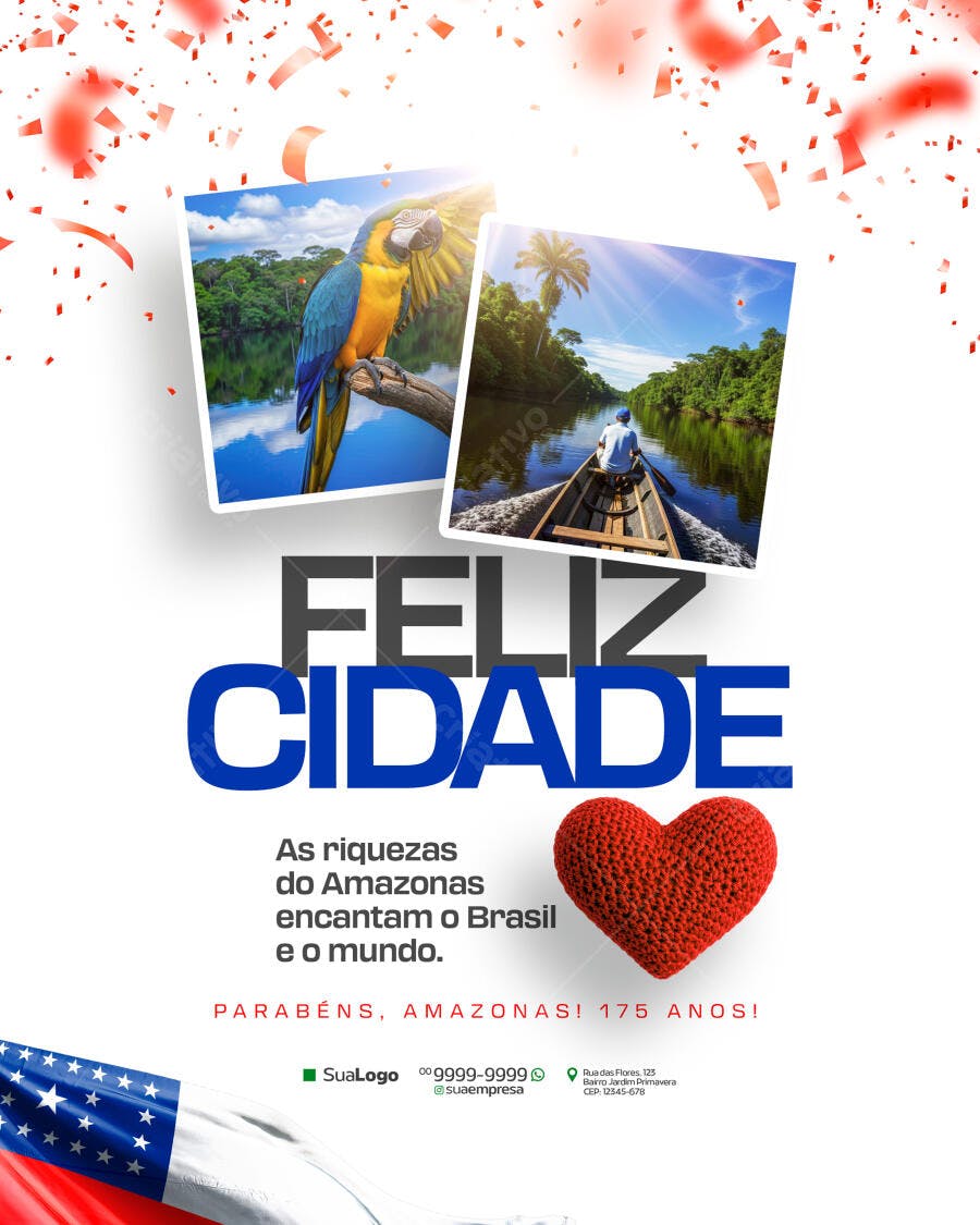 Flyer Aniversário Amazonas PSD Editável
