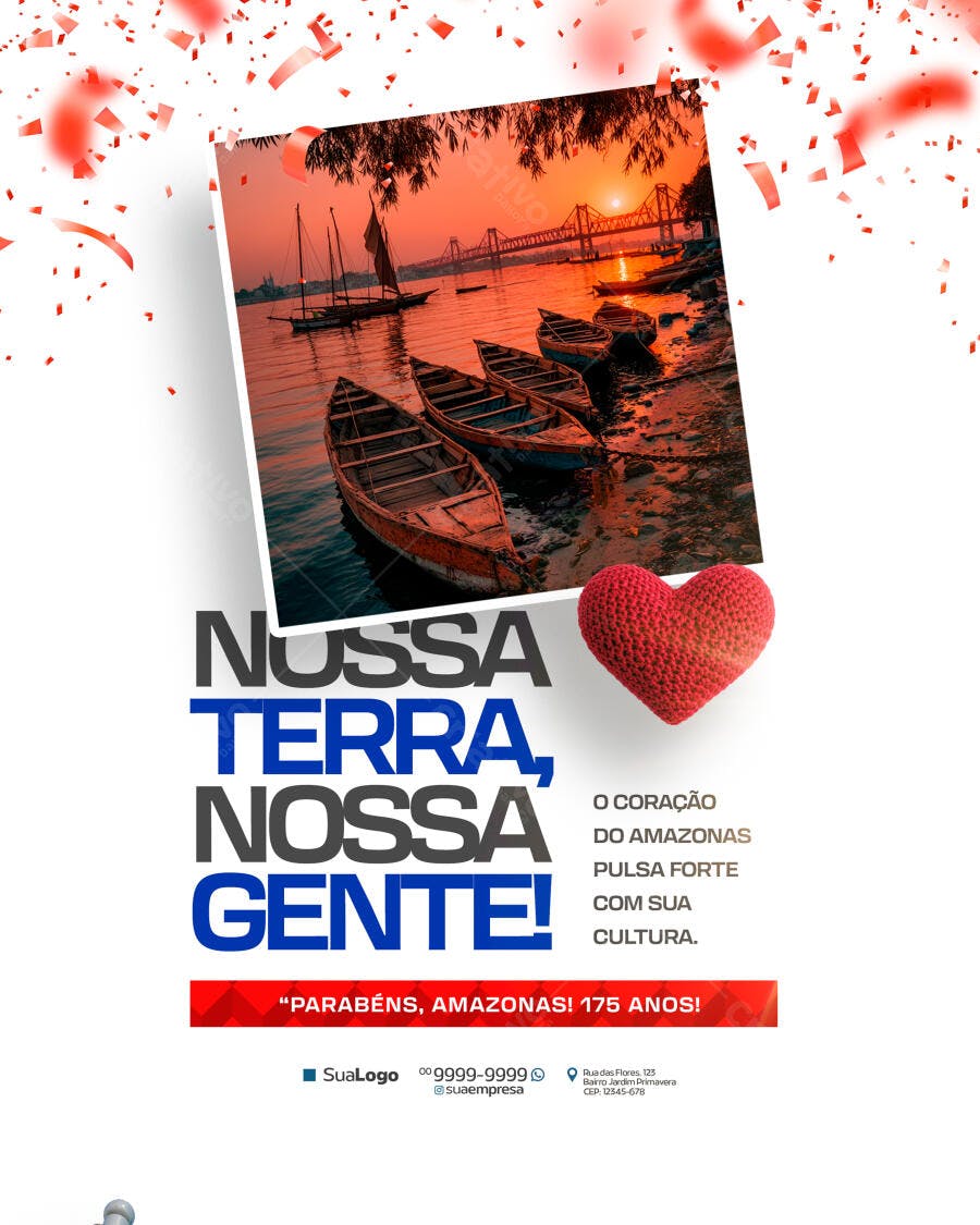 Flyer para Aniversário do Amazonas PSD Editável