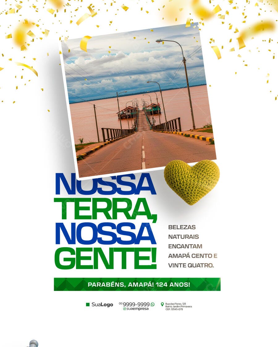 Flyer para Aniversário do Amapá PSD Editável