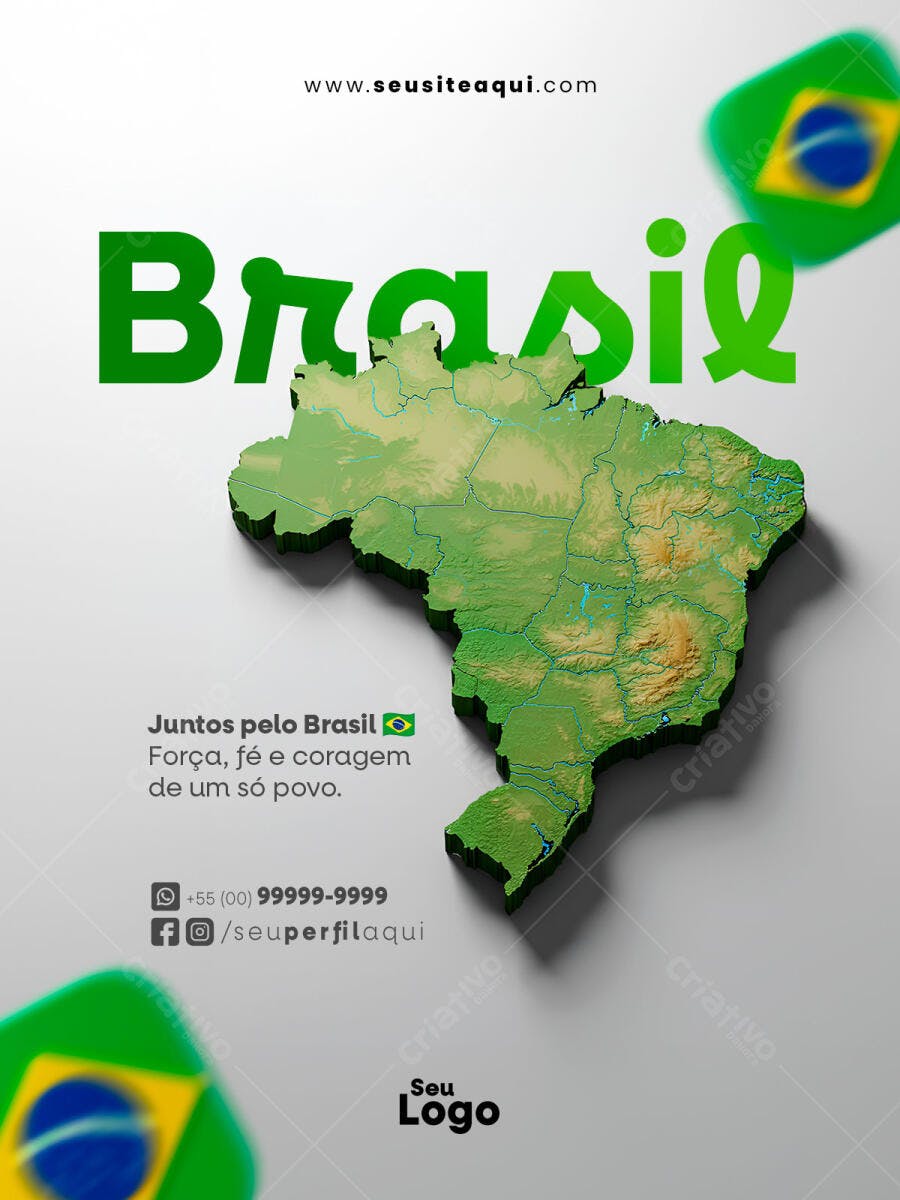 Flyer Patriótico Brasileiro PSD Editável