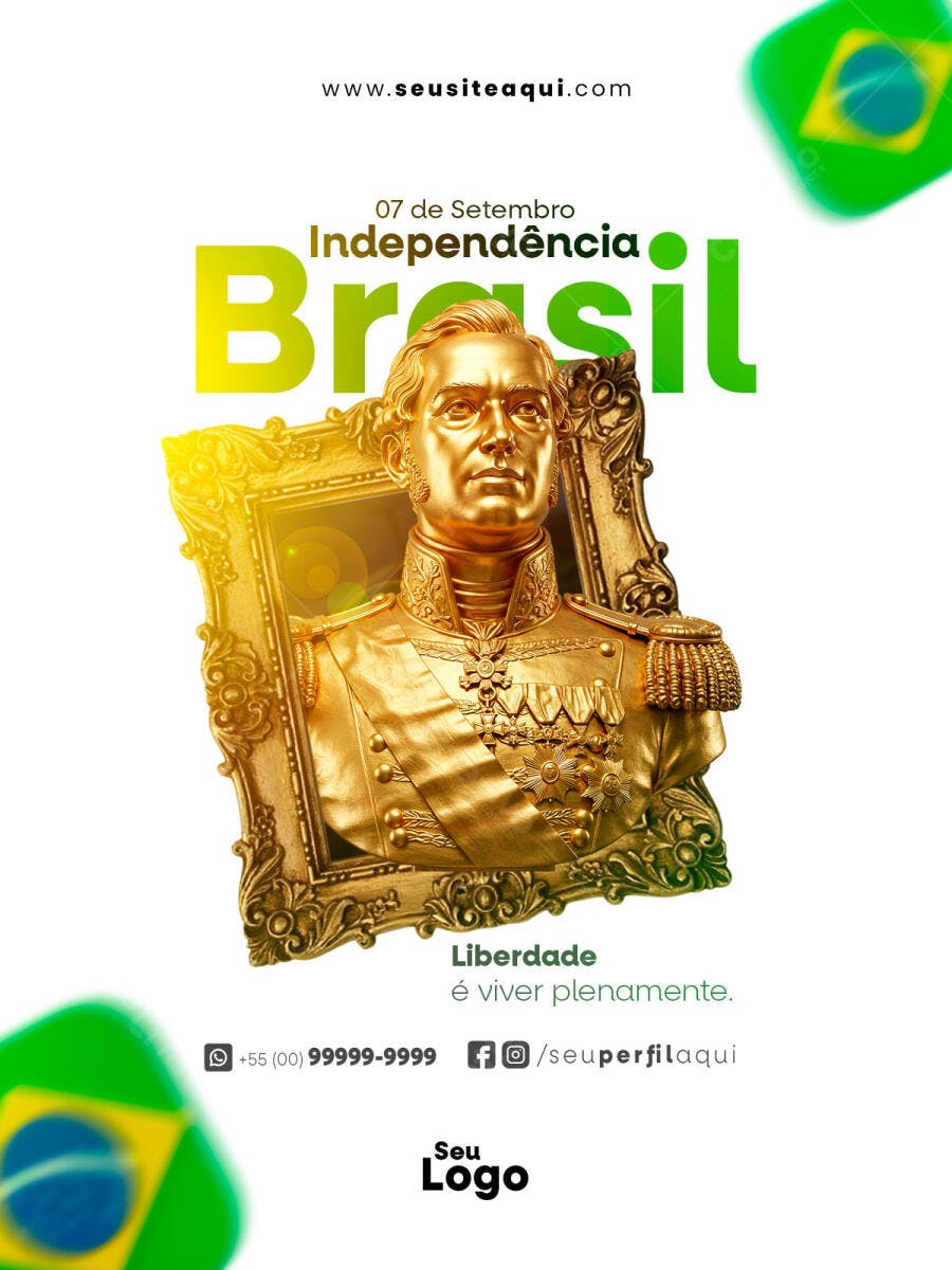 Flyer 7 de Setembro Independência do Brasil PSD Editável