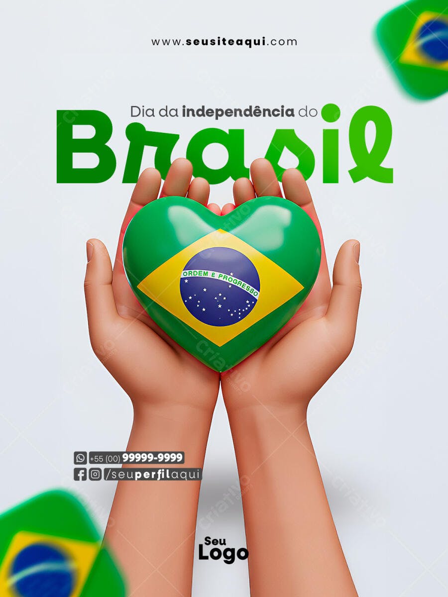 Flyer para Dia da Independência do Brasil PSD Editável