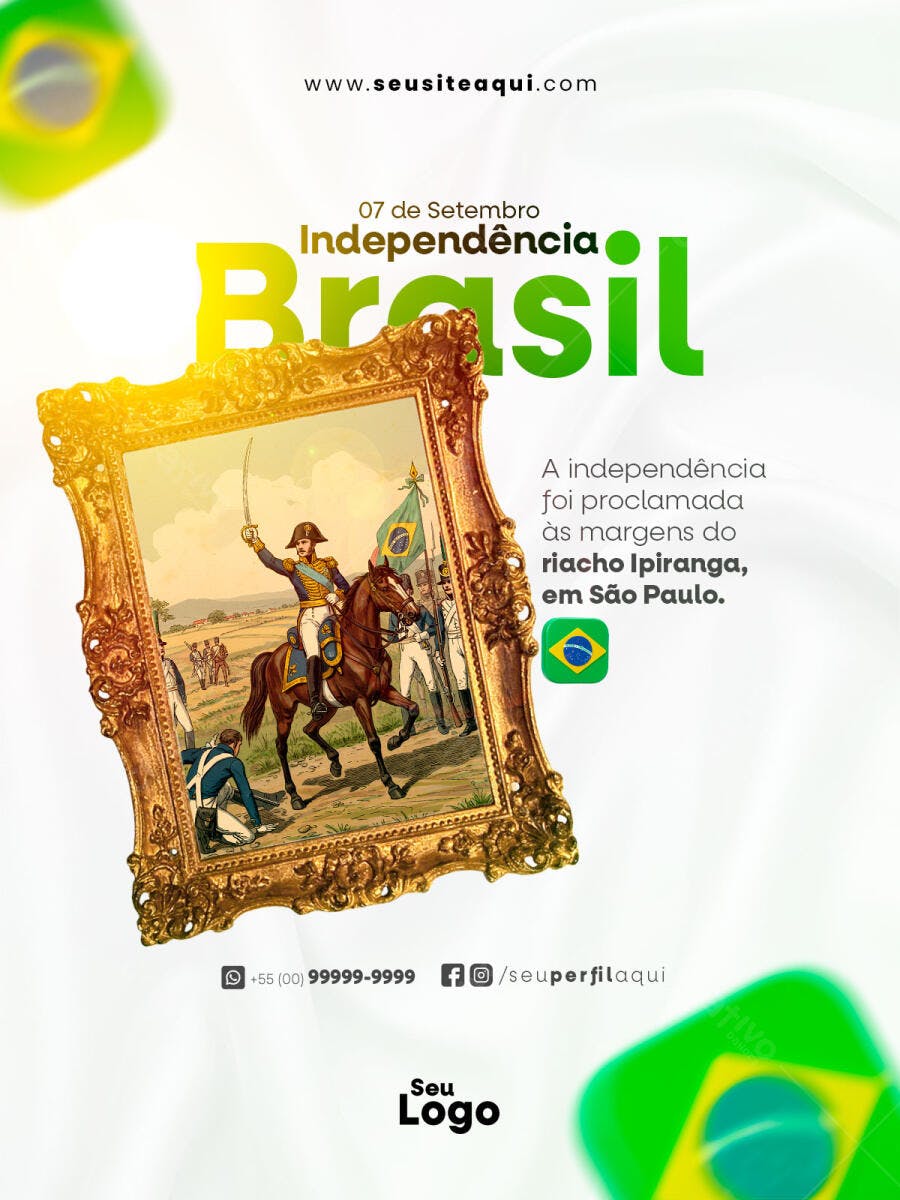 Flyer 7 de Setembro Independência do Brasil PSD Editável
