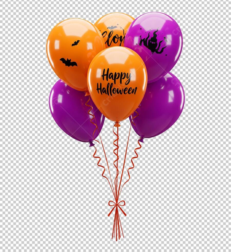 Icones Halloween Balões PNG com fundo transparente