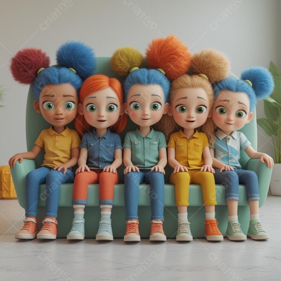 Amigas animadas sentadas em sofá