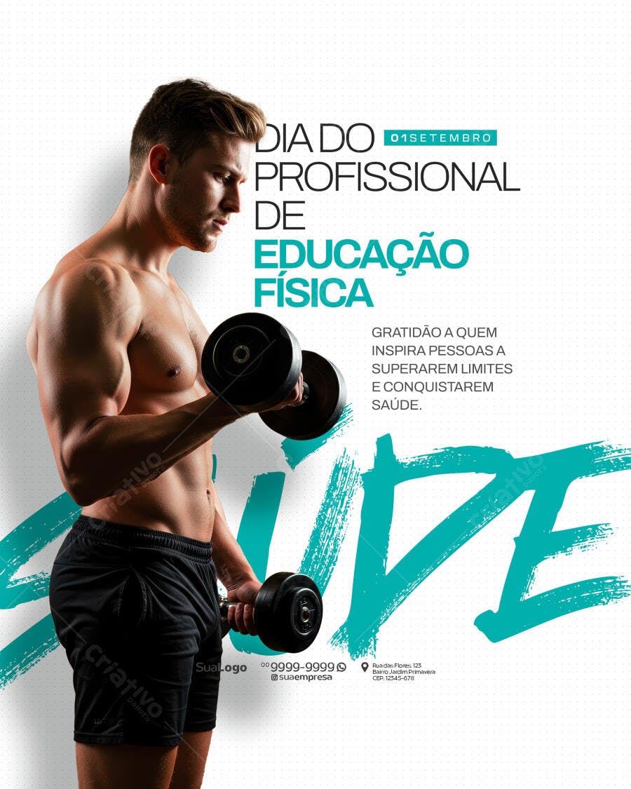 Flyer Dia do Profissional de Educação Física PSD Editável