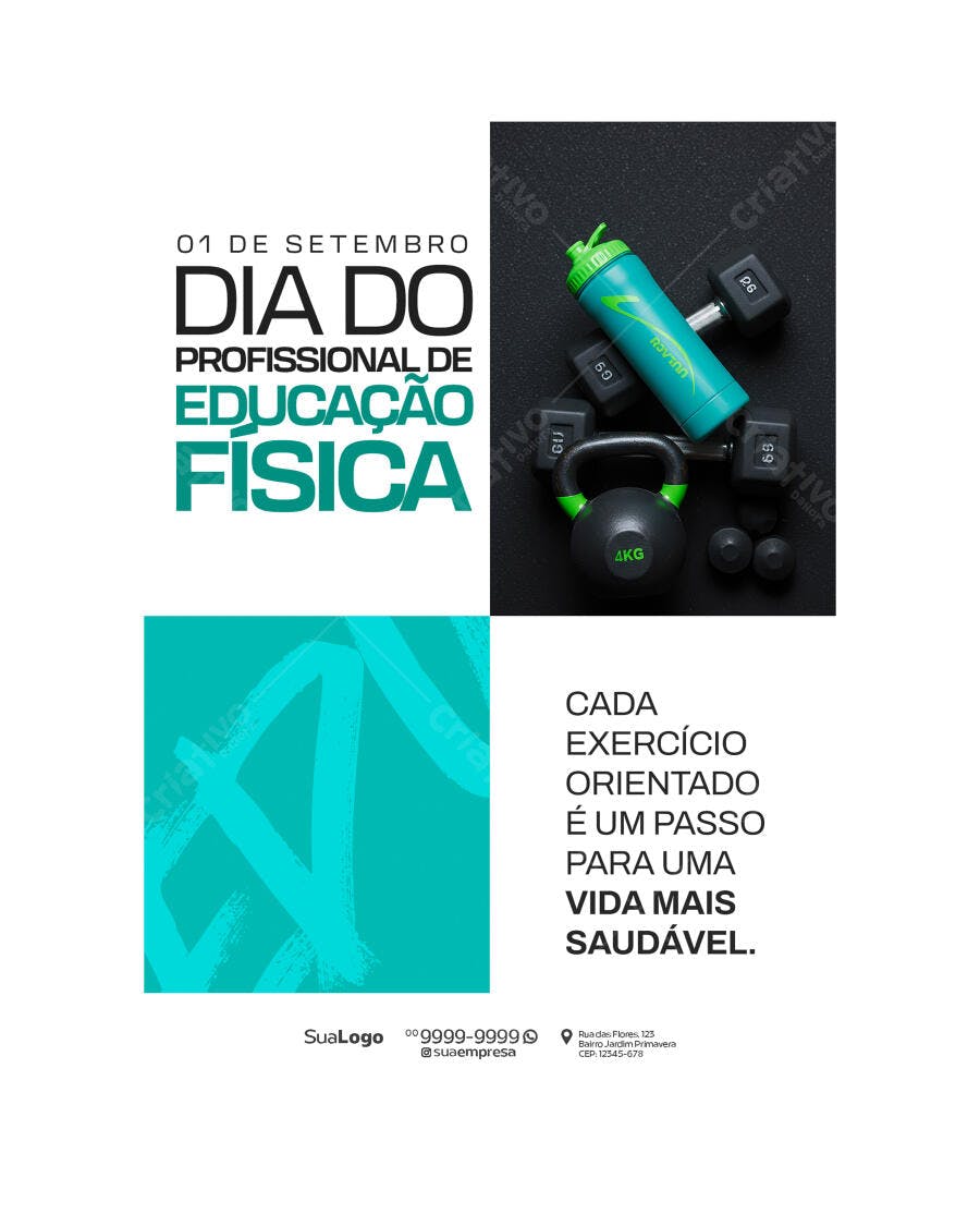 Flyer Dia do Profissional de Educação Física PSD Editável
